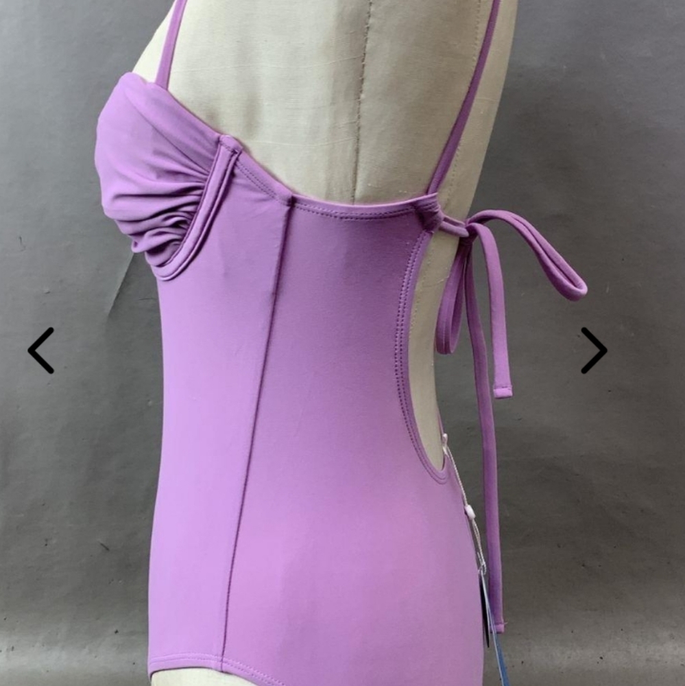 *WORKOUT* NWT Purple Cupshe bathing suit size Small - Picture 4 of 7